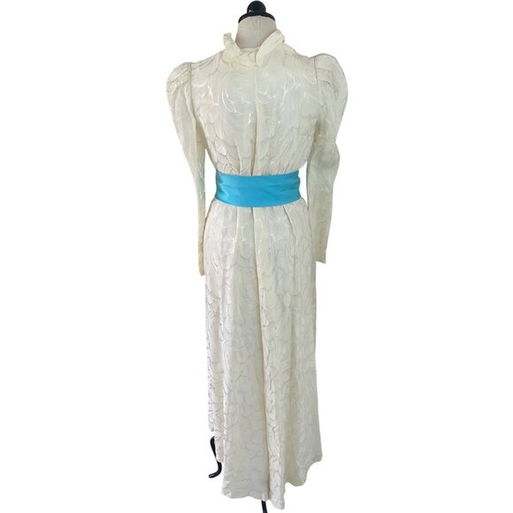 Lucie Ann Beverly Hills Vintage Womens Dressing Robe Size Medium Cream Pockets - Picture 3 of 13